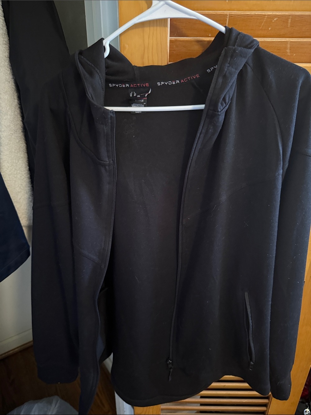 Spyder Black Hooded Lightweight Zip Jacket